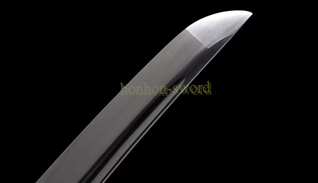1095 Kohlenstoffstahl Katana Blaue Klinge Japanisches Samurai-Schwert Full Tang Schwarz 