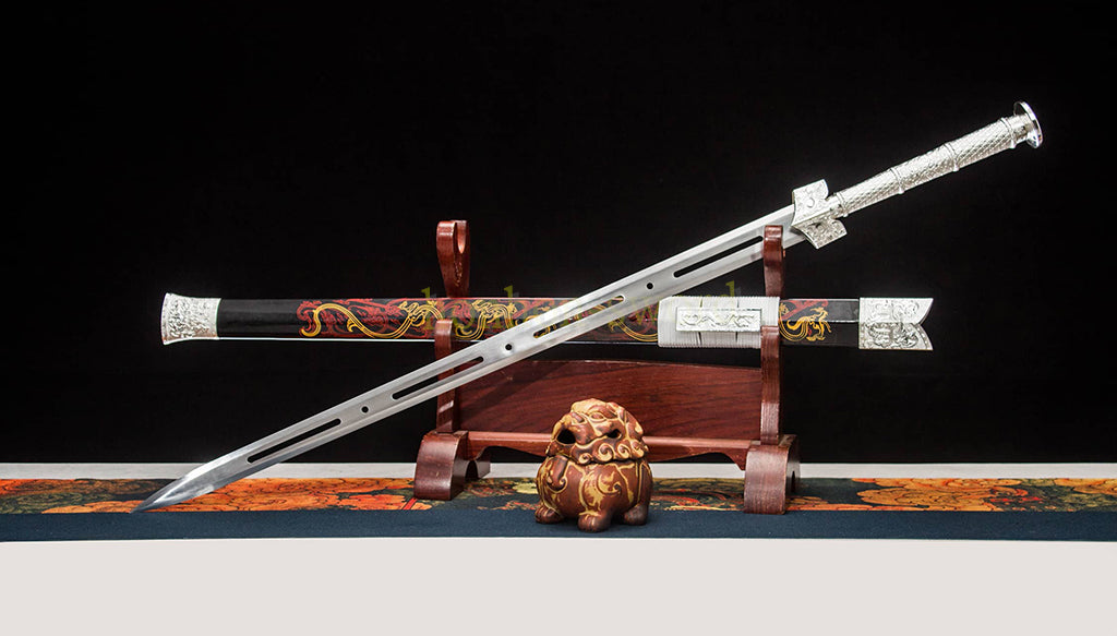 Katana à lame bleue en acier à haute teneur en carbone 1095, épée de samouraï japonais, épée complète noire 