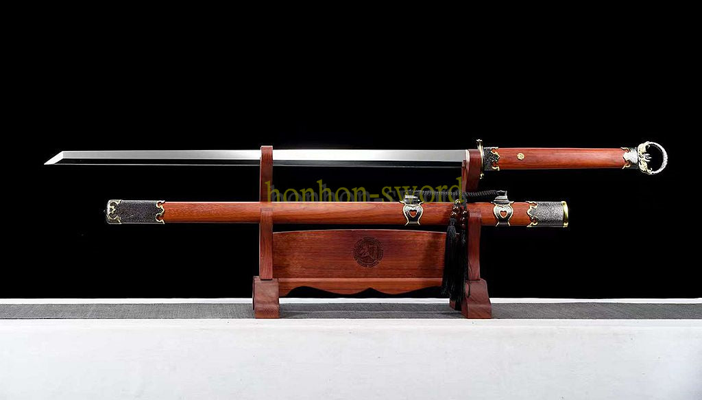 L6 Steel Mirror Polished Tang Dynasty Dao 唐刀 Chinese Dao Sword Hand Forge for Battle Rosewood