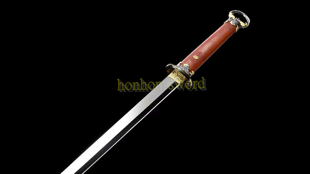 L6 Steel Mirror Polished Tang Dynasty Dao 唐刀 Chinese Dao Sword Hand Forge for Battle Rosewood