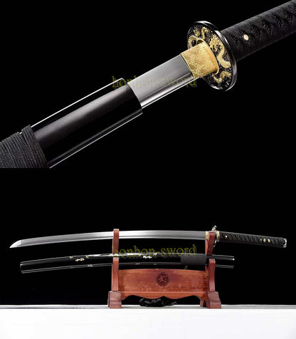 1095 High Carbon Steel Katana Japanese Samurai Sword Full Tang Sword Black Dragon