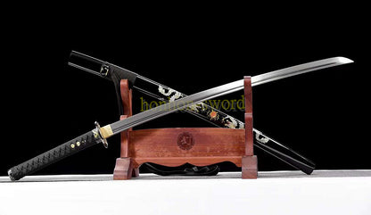 1095 High Carbon Steel Katana Japanese Samurai Sword Full Tang Sword Black Dragon