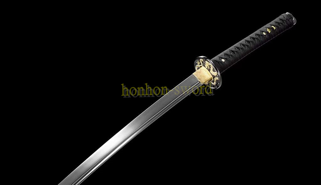 1095 High Carbon Steel Katana Japanese Samurai Sword Full Tang Sword Black Dragon