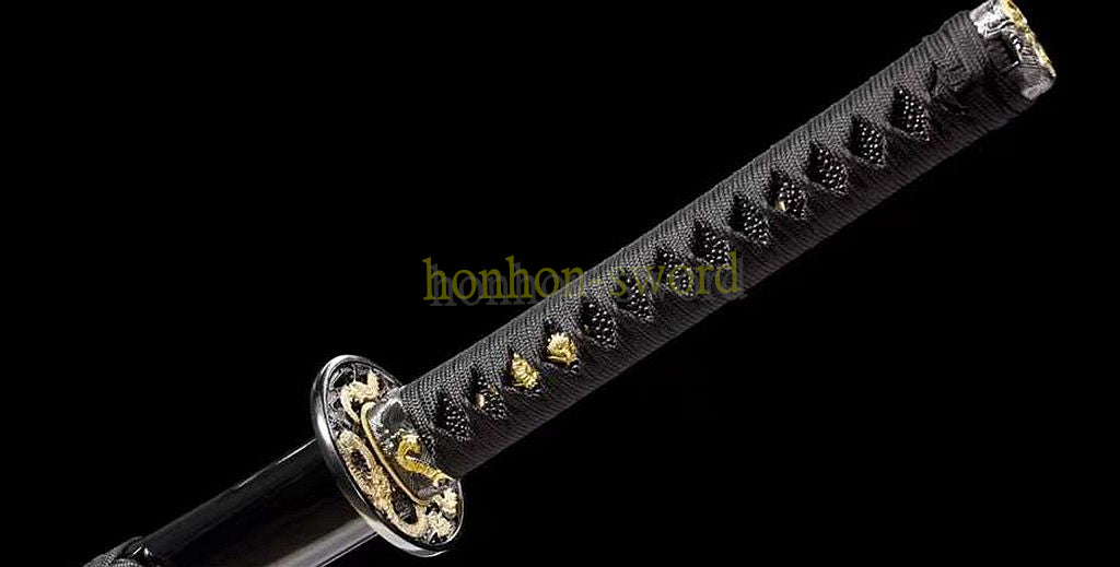 1095 High Carbon Steel Katana Japanese Samurai Sword Full Tang Sword Black Dragon
