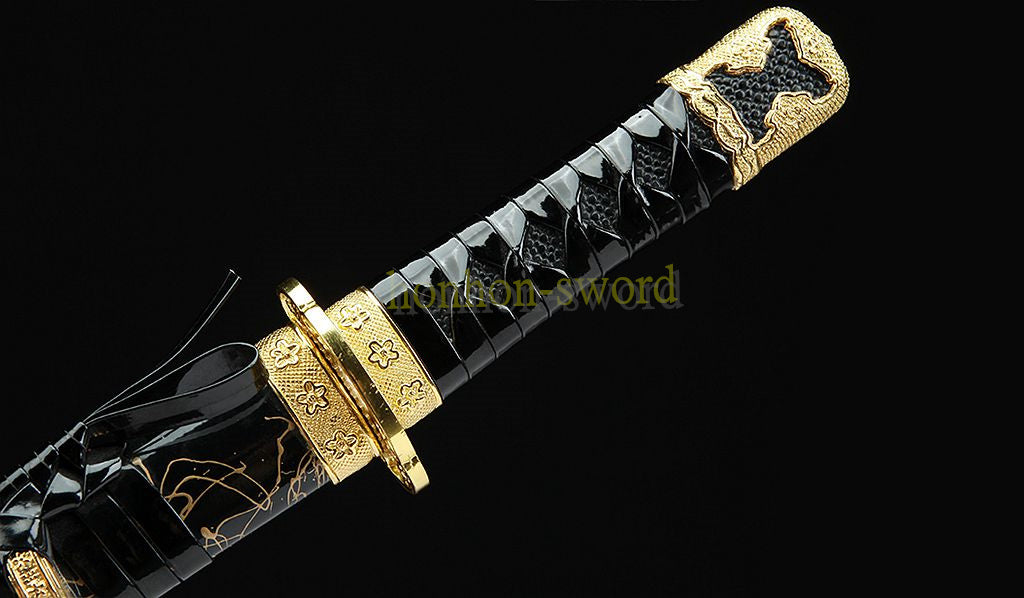 1095 High Carbon Steel Tanto Japanese Samurai Short Sword Full Tang Black