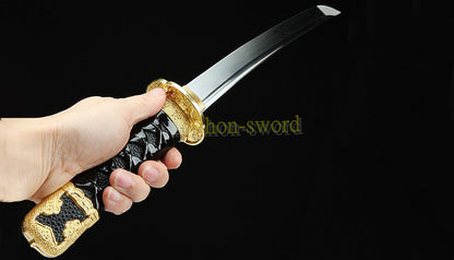 1095 High Carbon Steel Tanto Japanese Samurai Short Sword Full Tang Black