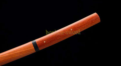 1095 High Carbon Steel Shirasaya Japanese Samurai Sword Full Tang Sword Red Wood