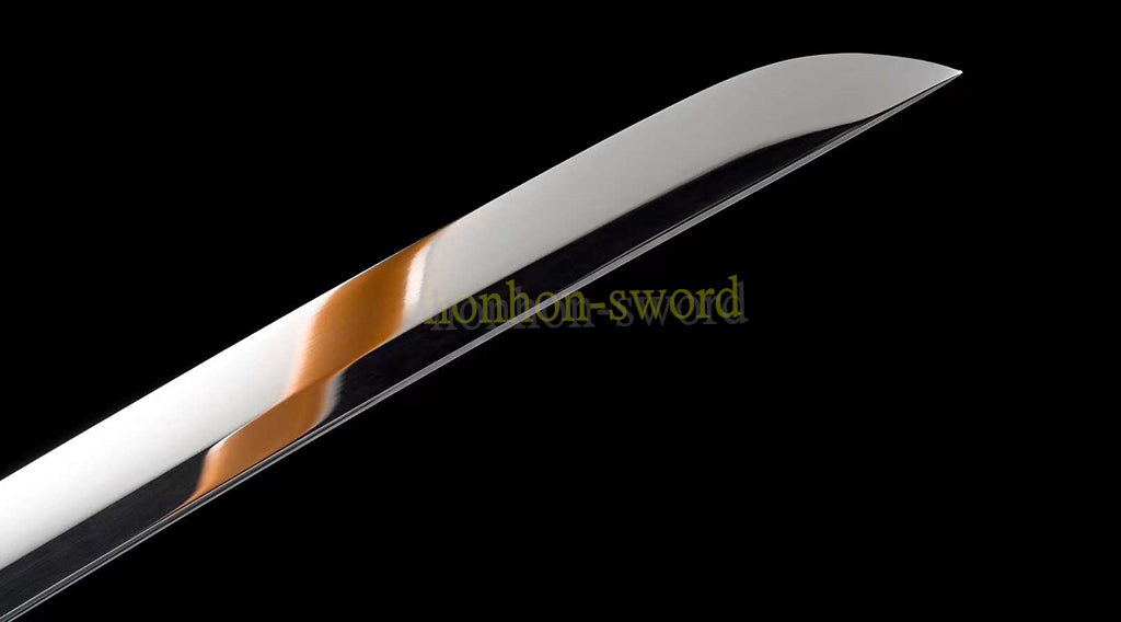 L6 Steel Mirror Polished Katana Japanese Samurai Sword Hand Forge for Battle Purple