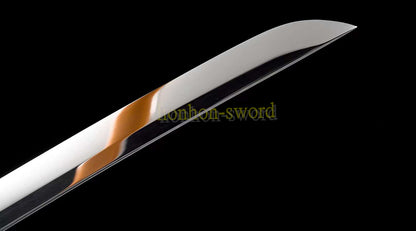 L6 Steel Mirror Polished Katana Japanese Samurai Sword Hand Forge for Battle Purple