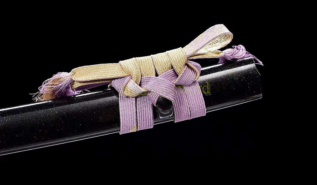 L6 Steel Mirror Polished Katana Japanese Samurai Sword Hand Forge for Battle Purple