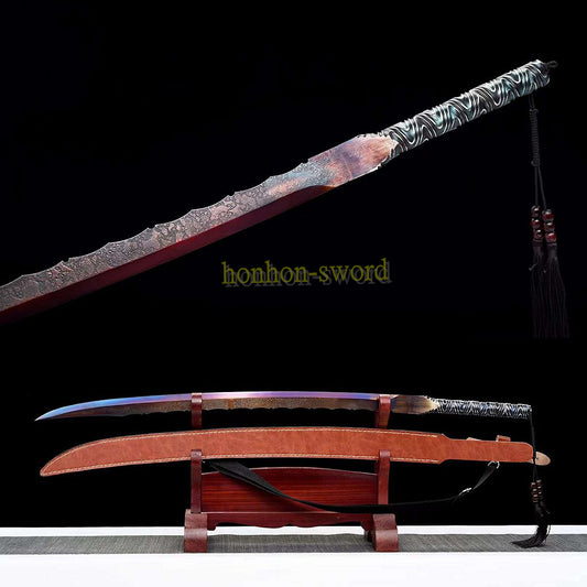 High Manganese Steel Ming Dynasty Dao 绣春刀 Chinese XiuChun Dao Sword Full Tang Battle Ready Purple Blade