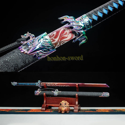 High Manganese Steel Tang Dynasty Dao 唐刀 Chinese Dao Sword Full Tang Battle Ready Red Blade