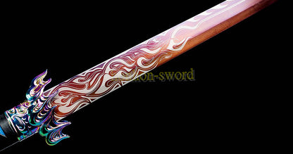 High Manganese Steel Tang Dynasty Dao 唐刀 Chinese Dao Sword Full Tang Battle Ready Red Blade