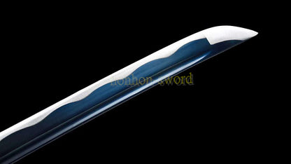 1095 High Carbon Steel Katana Japanese Samurai Sword Full Tang Sword Blue Blade