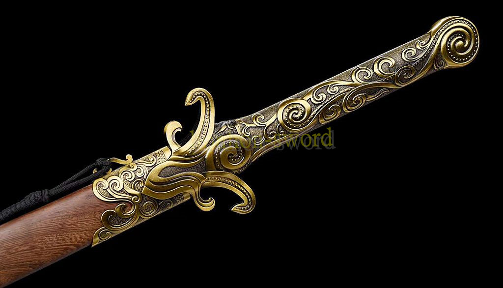 High Manganese Steel Han Jian Chinese Jian Sword Full Tang Battle Ready Rosewood