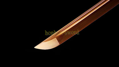 High Manganese Steel Katana Japanese Samurai Sword Full Tang Battle Ready Golden White Saya