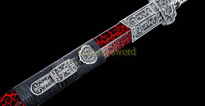 Épée chinoise Han Jian en acier à haute teneur en manganèse, lame violette prête pour la bataille 