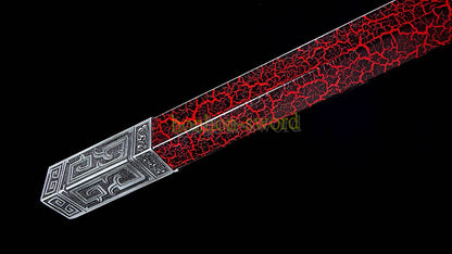 Épée chinoise Han Jian en acier à haute teneur en manganèse, lame violette prête pour la bataille 