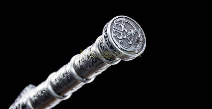 Épée chinoise Han Jian en acier à haute teneur en manganèse, lame violette prête pour la bataille 