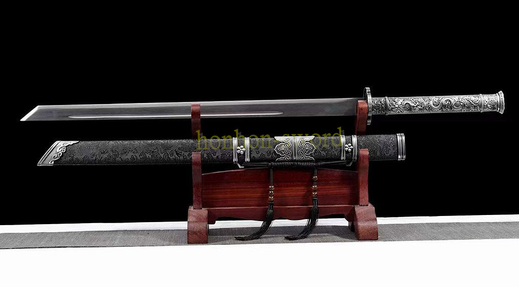 High Manganese Steel Tang Dao Chinese Dao Sword 唐刀 Full Tang Battle Ready Black