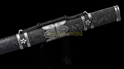 High Manganese Steel Tang Dao Chinese Dao Sword 唐刀 Full Tang Battle Ready Black