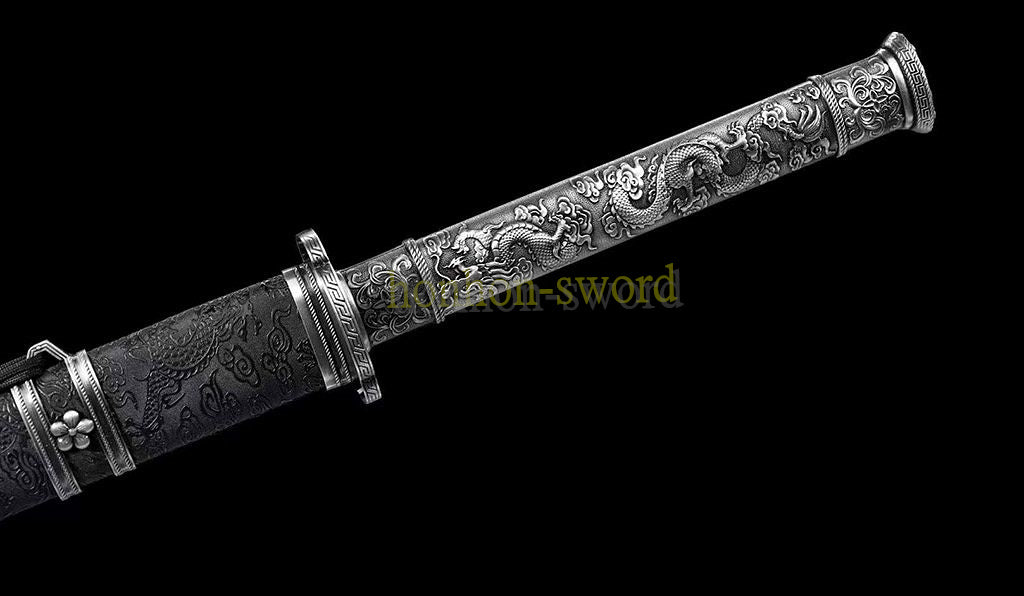 High Manganese Steel Tang Dao Chinese Dao Sword 唐刀 Full Tang Battle Ready Black