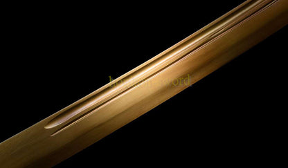 Épée chinoise Dao Qing Dao brodée en acier à haute teneur en manganèse, lame dorée prête pour la bataille 