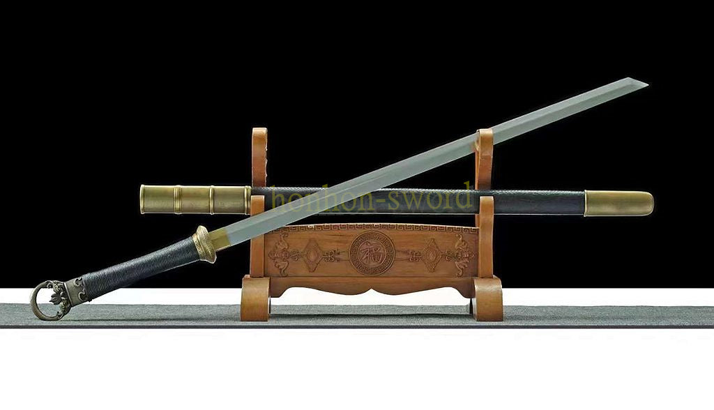 Épée chinoise Huanshou Dao en acier à haute teneur en manganèse, Tang Dao, prête pour la bataille, noire 