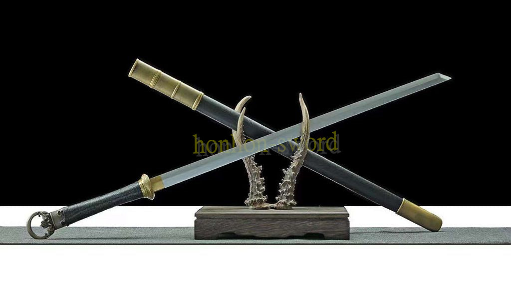 Épée chinoise Huanshou Dao en acier à haute teneur en manganèse, Tang Dao, prête pour la bataille, noire 