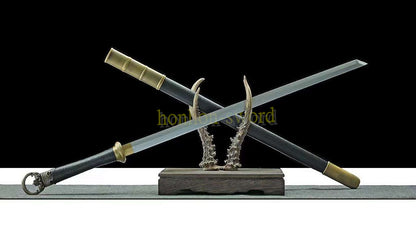 Épée chinoise Huanshou Dao en acier à haute teneur en manganèse, Tang Dao, prête pour la bataille, noire 