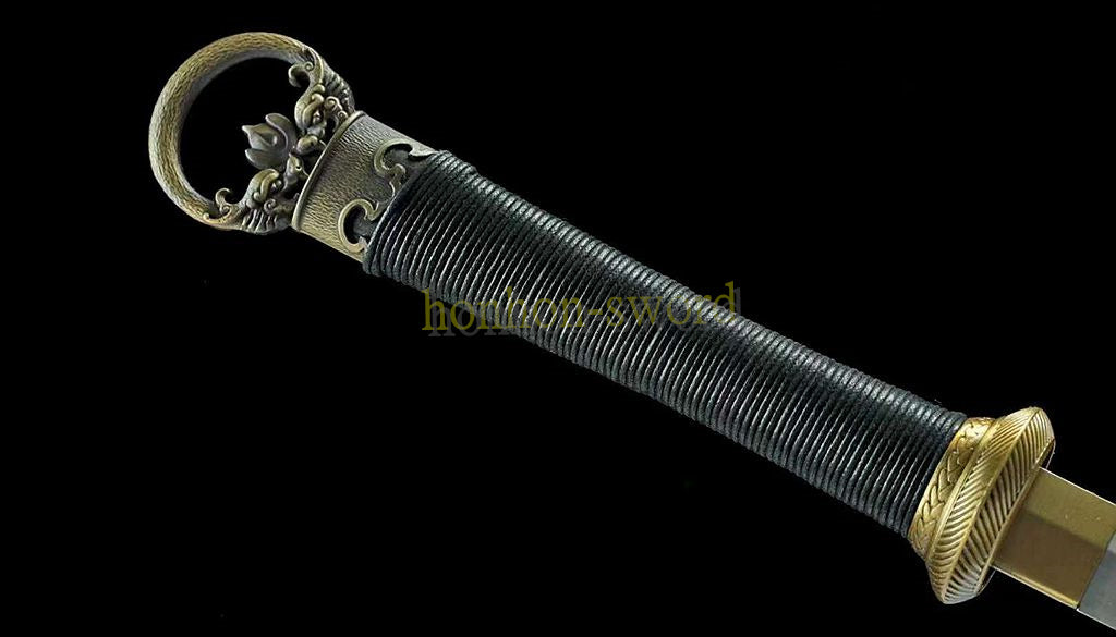 Épée chinoise Huanshou Dao en acier à haute teneur en manganèse, Tang Dao, prête pour la bataille, noire 