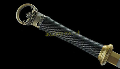 Épée chinoise Huanshou Dao en acier à haute teneur en manganèse, Tang Dao, prête pour la bataille, noire 