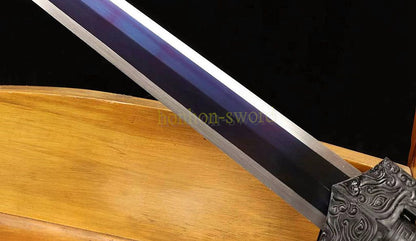 High Manganese Steel Han Jian Chinese Jian Sword Full Tang Battle Ready Blue Blade