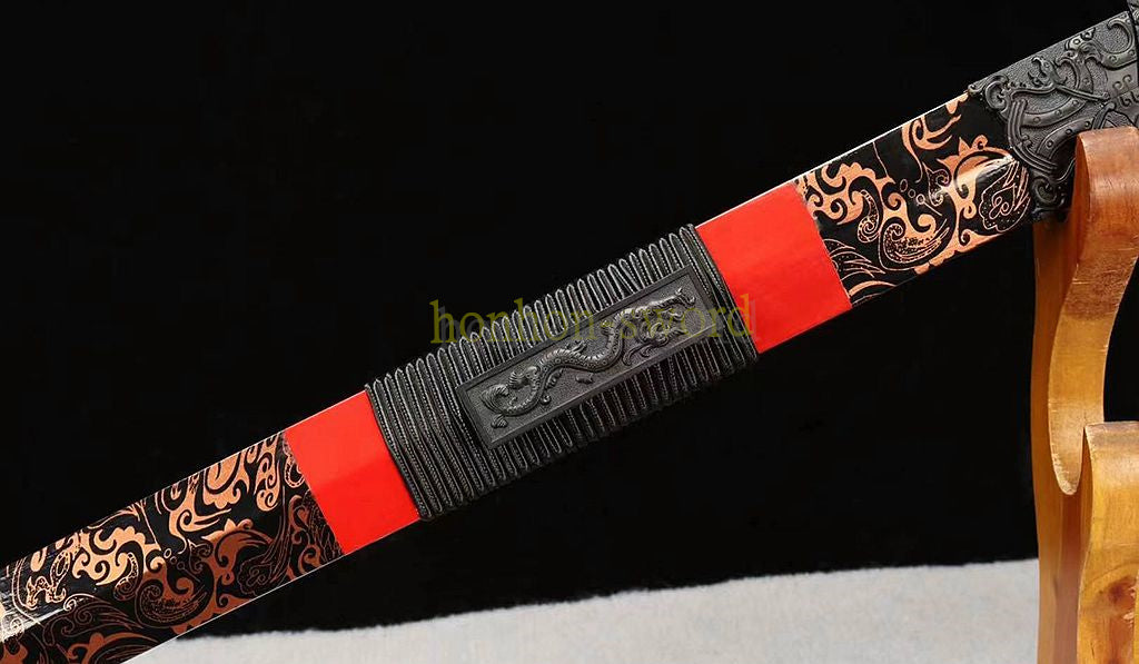 High Manganese Steel Han Jian Chinese Jian Sword Full Tang Battle Ready Blue Blade