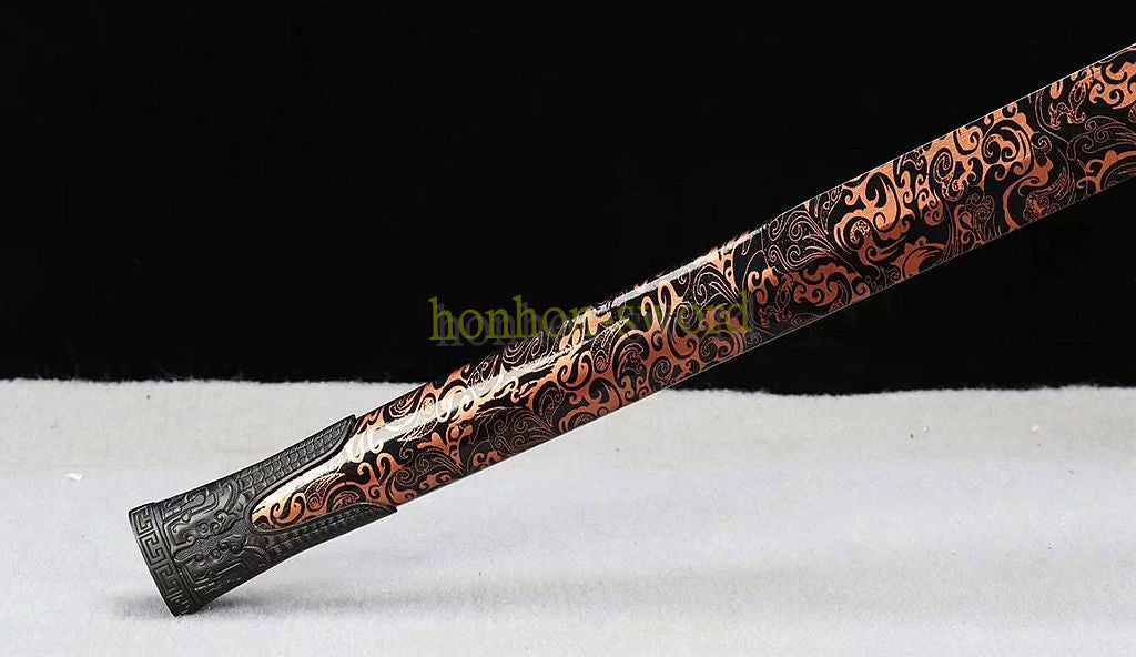 High Manganese Steel Han Jian Chinese Jian Sword Full Tang Battle Ready Blue Blade