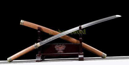 1095 High Carbon Steel Shirasaya Japanese Samurai Sword Full Tang Sword Rosewood