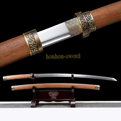 1095 High Carbon Steel Shirasaya Japanese Samurai Sword Full Tang Sword Rosewood
