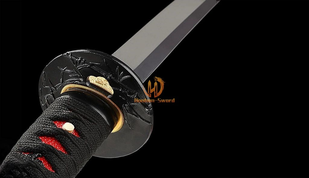 1095 High Carbon Steel Mirror Polished Katana Japanese Samurai Sword Full Tang For Battle Red
