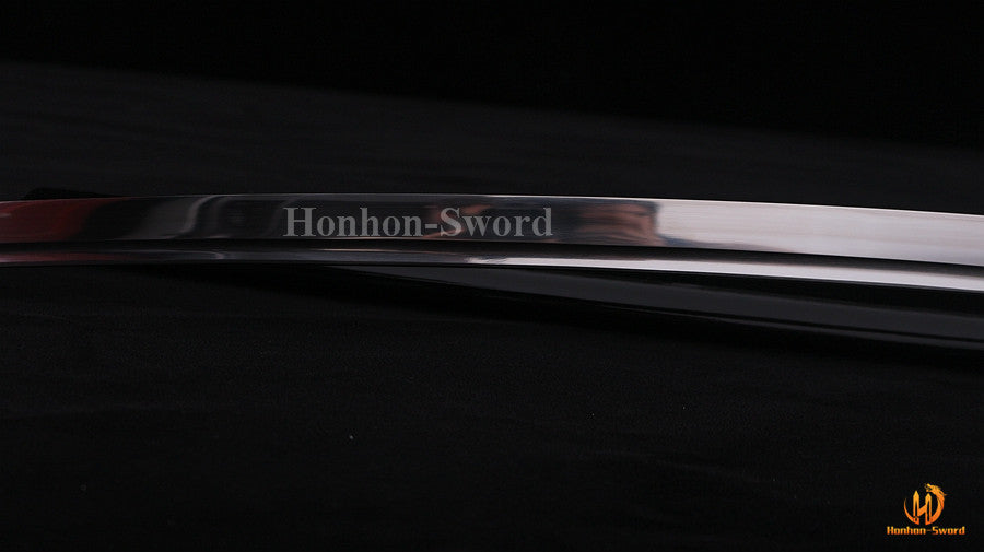 1095 Kohlenstoffstahl Katana Blaue Klinge Japanisches Samurai-Schwert Full Tang Schwarz 