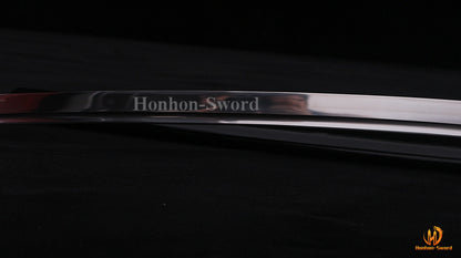 1095 Kohlenstoffstahl Katana Blaue Klinge Japanisches Samurai-Schwert Full Tang Schwarz 