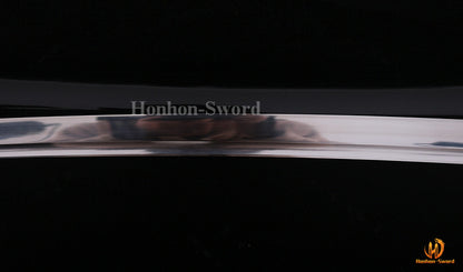 1095 Kohlenstoffstahl Katana Blaue Klinge Japanisches Samurai-Schwert Full Tang Schwarz 
