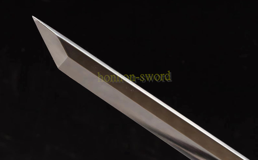 1095 High Carbon Steel Tang Dao 唐刀 Mirror Blade Traditional Chinese Dao Sword KAMASU-Kissaki Full Tang Sword