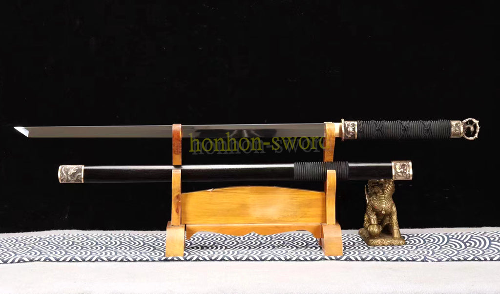 1095 High Carbon Steel Tang Dao 唐刀 Mirror Blade Traditional Chinese Dao Sword KAMASU-Kissaki Full Tang Sword
