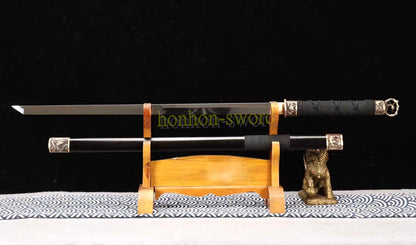 1095 High Carbon Steel Tang Dao 唐刀 Mirror Blade Traditional Chinese Dao Sword KAMASU-Kissaki Full Tang Sword