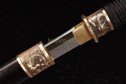 1095 High Carbon Steel Tang Dao 唐刀 Mirror Blade Traditional Chinese Dao Sword KAMASU-Kissaki Full Tang Sword