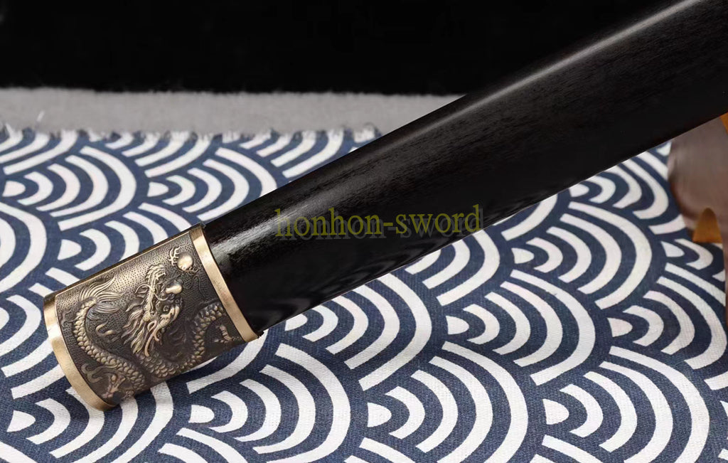 1095 High Carbon Steel Tang Dao 唐刀 Mirror Blade Traditional Chinese Dao Sword KAMASU-Kissaki Full Tang Sword