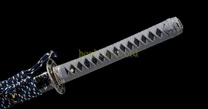 Katana à lame bleue en acier à haute teneur en carbone 1095, épée de samouraï japonais, épée complète noire 