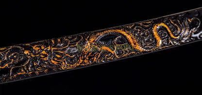 1095 Kohlenstoffstahl Katana Blaue Klinge Japanisches Samurai-Schwert Full Tang Schwarz 