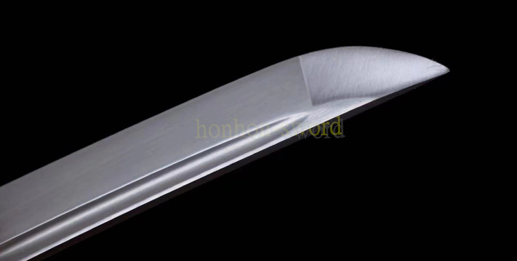 1095 Kohlenstoffstahl Katana Blaue Klinge Japanisches Samurai-Schwert Full Tang Schwarz 