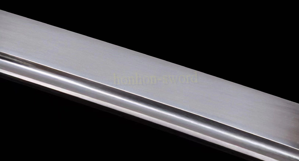 1095 Kohlenstoffstahl Katana Blaue Klinge Japanisches Samurai-Schwert Full Tang Schwarz 